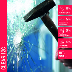 Solar Screen CLEAR 12 C bezpečnostná interiérová fólia